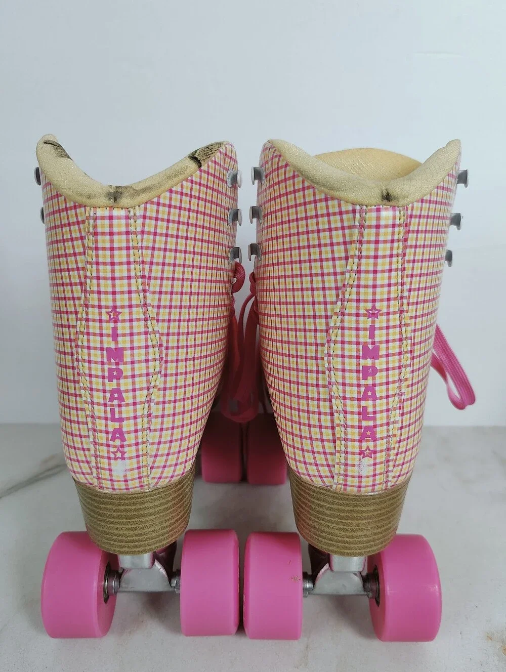 Impala Women's Quad Roller Skates Pink Tartan, Sz 8 - Picture 6 of 14
